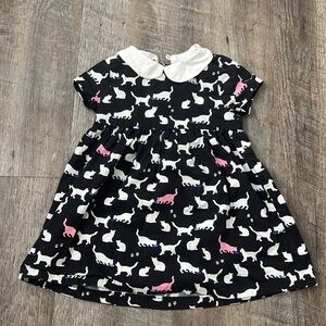 Kate Spade Kitty Cat Dress Baby Girl Black Pink White Short Sleeve